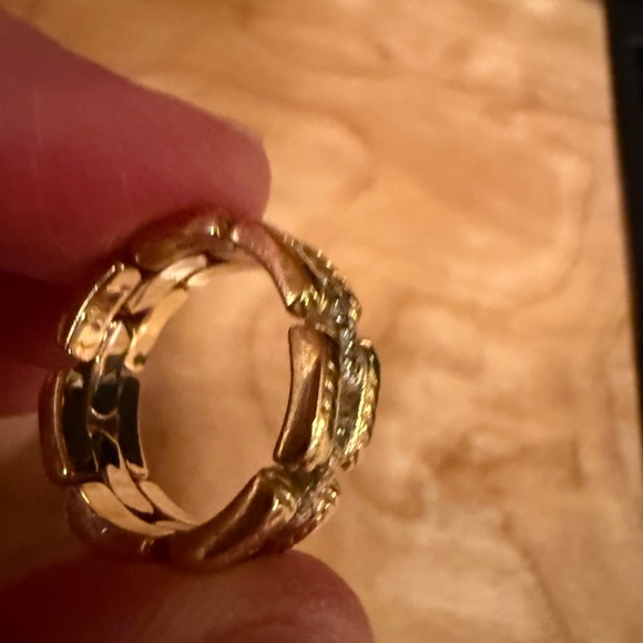 David Yurman Gatelin 18k Yellow Gold Pave Diamond Link Wedding Ring - Picture 7 of 8